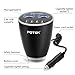 POTEK Car Cup Charger Built-in Emergency Escape Safety Hammer Multi Functional Car Power Adapter with 4 Piece 2.4A USB Ports and 2 Car Cigarette Lighter Socket for Android Phones, iPhone, Laptops