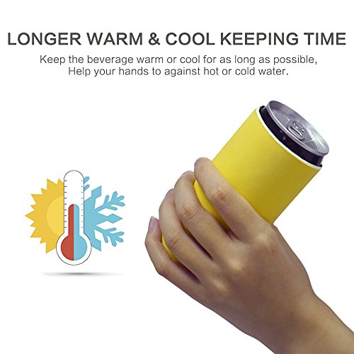 Acelane Beer Can Sleeves Cooler Insulated Covers Extra Thick Neoprene Fits Most 12 oz Cans Beer Soda Soft Drinks -Pack of 4