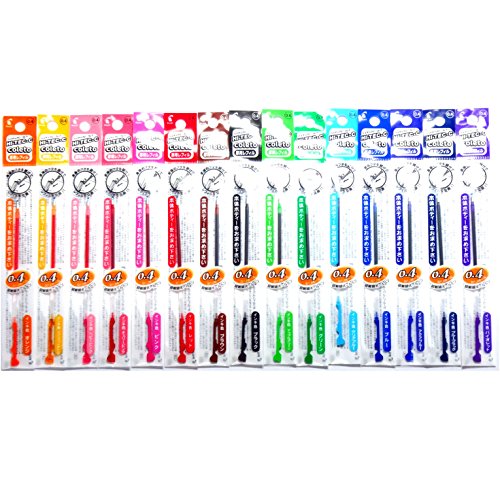 Pilot Hi-Tec-C Coleto Gel Ink Pen Refill 0.4mm, 15-color Set(Japan Import) [Komainu-Dou Original Package]