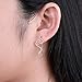 Snake Ear Climber Earrings Cubic Zirconia 925 Sterling Silver Ear Crawler Cuffs Earrings for Women Gift (Rose-Gold)