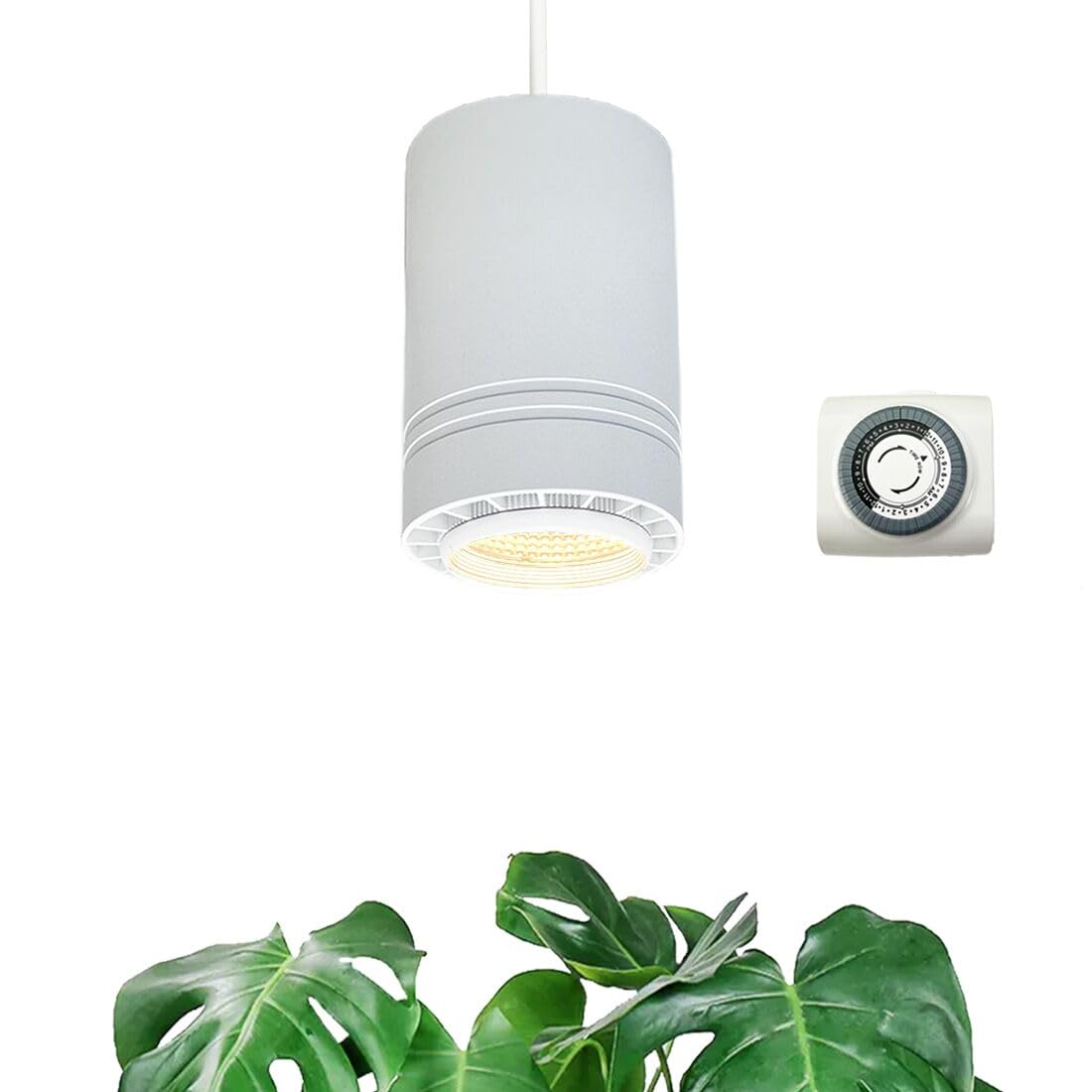 Photo 1 of VALIKIY Hanging Grow Light 40W Large, Full Spectrum Warm White Color Plant Lamp, 120V Plug-in with Timer, 15FT Fabric Power Cord, Decorative Pendant Plant Light