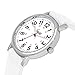 Speidel Original Scrub Watch™ Medical Professionals Students Men Women Unisex Easy Read Dial Military Time Red Second Hand Silicone Band Water Resistant-White