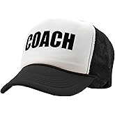 Coach - Football Basketball Sports - Vintage Retro Style Trucker Cap Hat (Black)