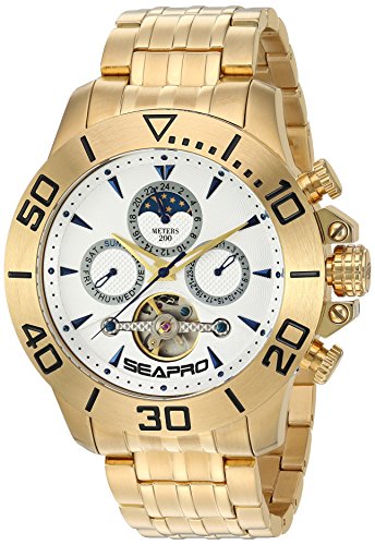 Seapro Men's 'Montecillo' Automatic Stainless Steel Casual Watch, Color:Gold-Toned (Model: SP5134)