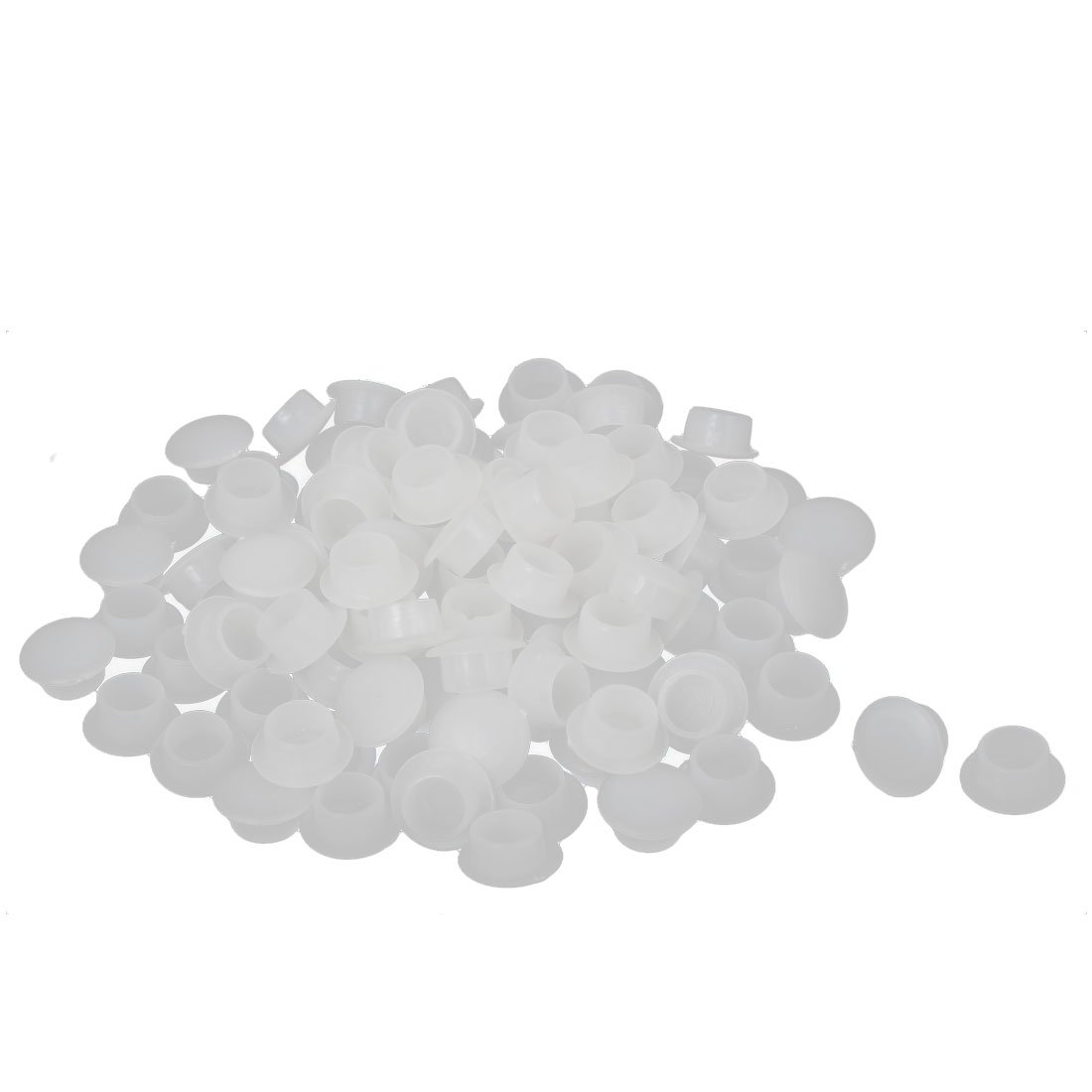 sourcing map 10mm Dia Hole Round Plastic Blanking End Screw Cap Covers Insert White 100 Pcs