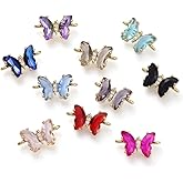 KitBeads 5pcs Random Mixed Cubic Zirconia Connectors Brass Insect Butterfly Link Charms 18k Gold Plated Butterfly Connector Charms for Jewelry Making