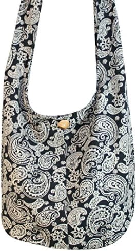 Young Plant Flower Bohemian Hippie Bag Shoulder Bag Hippie Bag Crossbody Bag Messenger Bag (Black)
