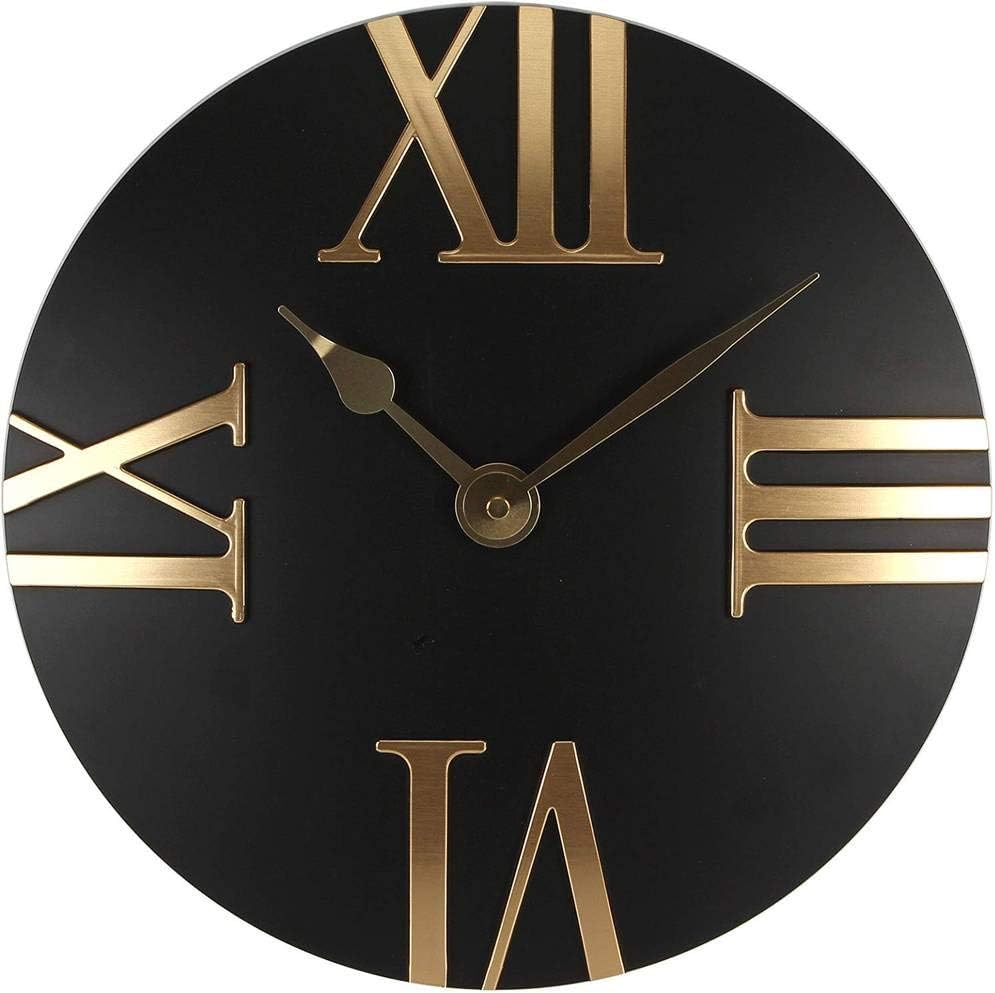 Beautiful Black and Gold Roman Numeral Clock 30cm