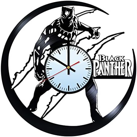 Black Panther Marvel Vinyl Record Wall Clock - Get unique of home room wall decor - Gift ideas for boys and men – Unique Art Design