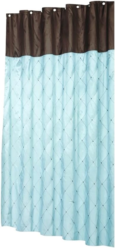 Amazon Com Park Avenue Deluxe Collection Park Avenue Deluxe Collection Balmoral Fabric Shower Curtain In Brown Blue Home Kitchen