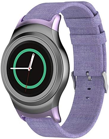 Leless Fashion New Lightweight Woven Fabric Watch Band For Samsung Gear S2 SM-R720 / SM-R730 with Adapter for Men and Women | Multiple Colors (Purple)
