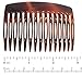 Parcelona French Nice N Simple Tortoise Shell Brown Large 2.75” Celluloid 15 Teeth Set of 2 Side Hair Combs for Women and Girls