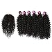 Style Icon Synthetic Kinky Curly Black Hair 16-20 inch 7Pieces/lot Afro Kinky Curly Hair 6 Pieces With Closure Lace For Black Women (16