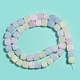 OAIITE 8MM Natural Morganite Gemstone Loose Square Cube Beads Stone Healing Power for Jewelry Making DIY Bracelet Necklace