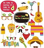 Mexican Fiesta Photo Booth Props - 29 Ct Cinco de Mayo Carnival/Birthday Party Supplies Decorations Ornaments