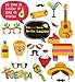 Mexican Fiesta Photo Booth Props - 29 Ct Cinco de Mayo Carnival/Birthday Party Supplies Decorations Ornaments