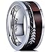 King Will Nature 8mm Real Wood Inlay Titanium Wedding Ring Imitated Meteorite Comfort Fit