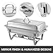 Mophorn Full Size Rectangular Chafers for Catering Buffet Warmer Set with Folding Frame, 8 Quart, Stainless Steel