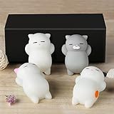 Squishies Animal, 4 PCs Kawaii Squishies Cat - Mochi Squishy Toys with Box for Kids
