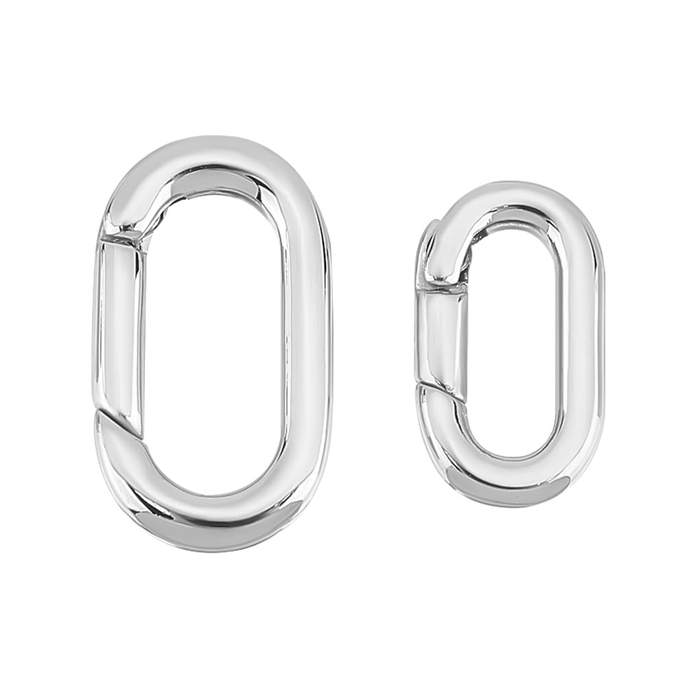 UNICRAFTALE 2pcs 2 Styles Stainless Steel Spring Gate Rings Snap Clasps Oval Clips Snap Hooks Spring Keyring Buckle Clasps for Bag Purse Shoulder Strap Key Chains