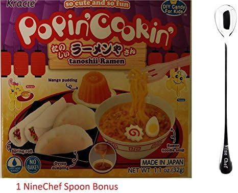 Kracie Popin Cookin JapaneseDiy Candy for Kids Tanoshii Ramen Kit (Pack of 6) Total 6 kits + One NineChef Spoon