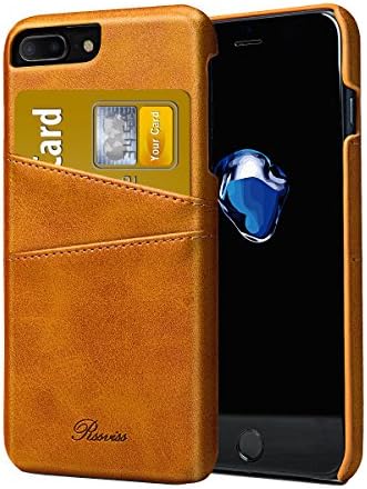 iPhone 8 Plus Case, iPhone7 Plus Case Leather Card Slots Holder Slim Phone Wallet Cover By Rssviss For iPhone8 7 Plus- Orange,5.5 inch