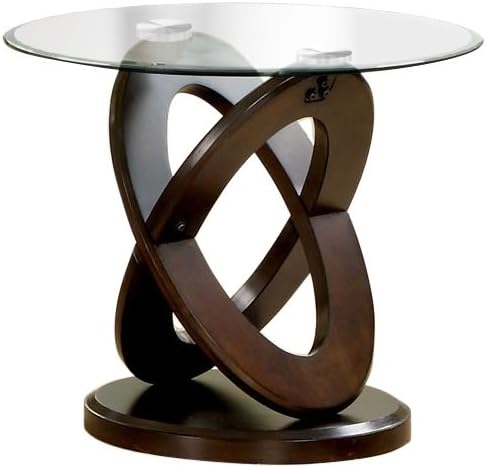 Best wood end table with glass top