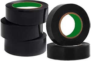 SHANDERBAR Black Electrical Tape, Professional Waterproof Tape, Insulation Tape for Indoor and Outdoor, Winding Wire Harnesses, Automotive Electrical Protection(5 Rolls 0.71 in Wide, 65.6 ft Long, 4mil Thick)
