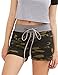 SweatyRocks Workout Yoga Shorts Pants Hot Shorts for Women Camouflage Olive Green Large