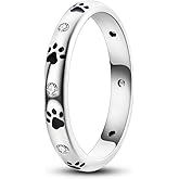 MULA S925 Sterling Silver Rings for Women Moon Star Rings Cubic Zirconia Band Ring Stackable Vintage Rings Statement Women Rings