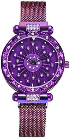Women Watch - Women's Analogue Quartz Wrist Watch Starry Sky Convex Glass Quartz Mesh with Magnetic Buckle Ladies Watch