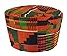 Decora Apparel African Kente Kufi Kofi Mens Hats, Gold Costume Kufi Hats for Men Women Headwear 7 0/8, 56 cm, P03 Gold Maroon