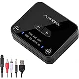 Avantree Audikast Plus Bluetooth 5.0 Transmitter for TV with Volume Control, aptX Low Latency Audio Adapter for 2 Headphones 