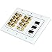 7.1/7.2 Home Theater Speaker Wall Plate 24K Gold Plated with 3 HDMI Connectors