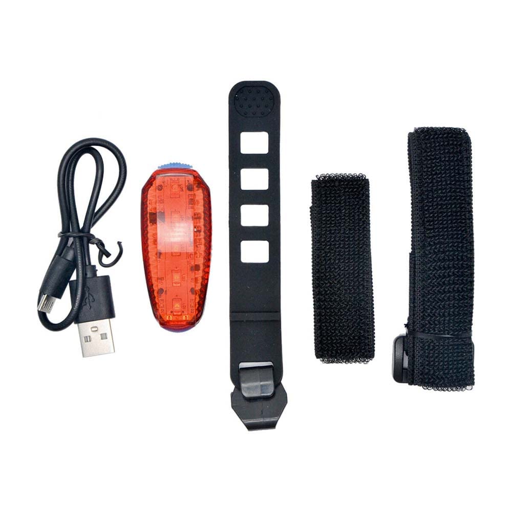 Baceyong Bright 5 LED Bicycle Tail Light USB Multi-function Outdoor Warning Helmet Light, USB Rechargeable LED Bicycle Bike Flash Rear Tail Light Warning Lamp Waterproof