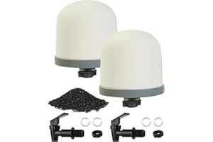 HUINING Replacement Ceramic Dome Water Filter with Coconut Shell Activated Carbon and Faucet Kit for Countertop,Household Water Bucket, Water Cooler Filtration Systems Water Pitcher