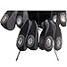 10pc Neoprene Golf Iron Club See Through Window Head Cover Protection Case Set (Black) - for Taylormade, Nike, Callaway, etc.