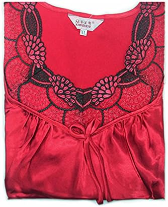Varubaba Soft New Two-Pieces Champagne Pajama Sets Women Elegant Sleepwear Imitation Silk Full Sleeve Pijamas Femininos WPT6214L red L