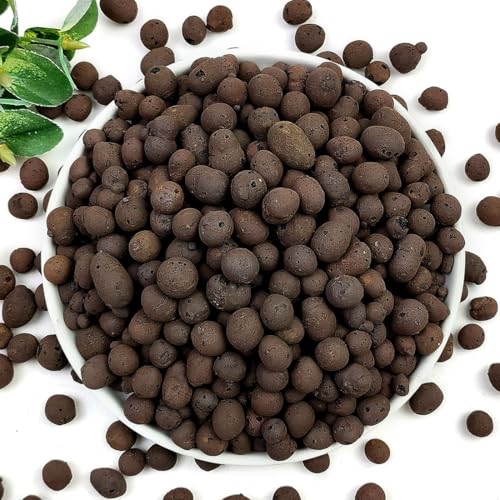 Clay Pebbles for Plants, 8mm-14mm Expanded LECA Balls Plant Garden Soil, Hydroponic, Aquaponics, Natural Leca Balls for Soil Root Development, Orchid Potting Mix, 2.2 Ib
