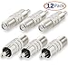Conwork 12-Pack F Type Female to RCA Male Coax Coaxial Cable Audio Adapter Connector