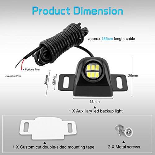 Auxiliary Reverse Light Bulb,Mini Universal Super Bright Backup Parking LED Light Lamp Waterproof, Backup camera Illumination for Truck Vehicle CAR