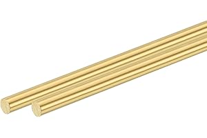 uxcell 2 Pcs Brass Solid Round Rod, 6.35mm x 406mm H62 Brass Lathe Bar Stock Brass Rod
