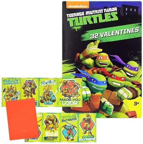 Valentine's Day Cards Teenage Mutant Ninja Turtle Licensed Cartoon Character , 32-ct.