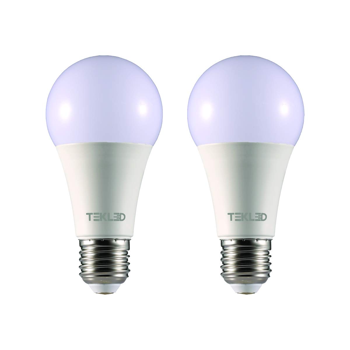 TEKLED® A60 DIMMABLE LED Bulbs | E27 Edison Screw | Energy Saving 9W Light Bulb 60W Incandescent Bulb Equivalent | 2700K 765LM | 2-Pack | Warm White