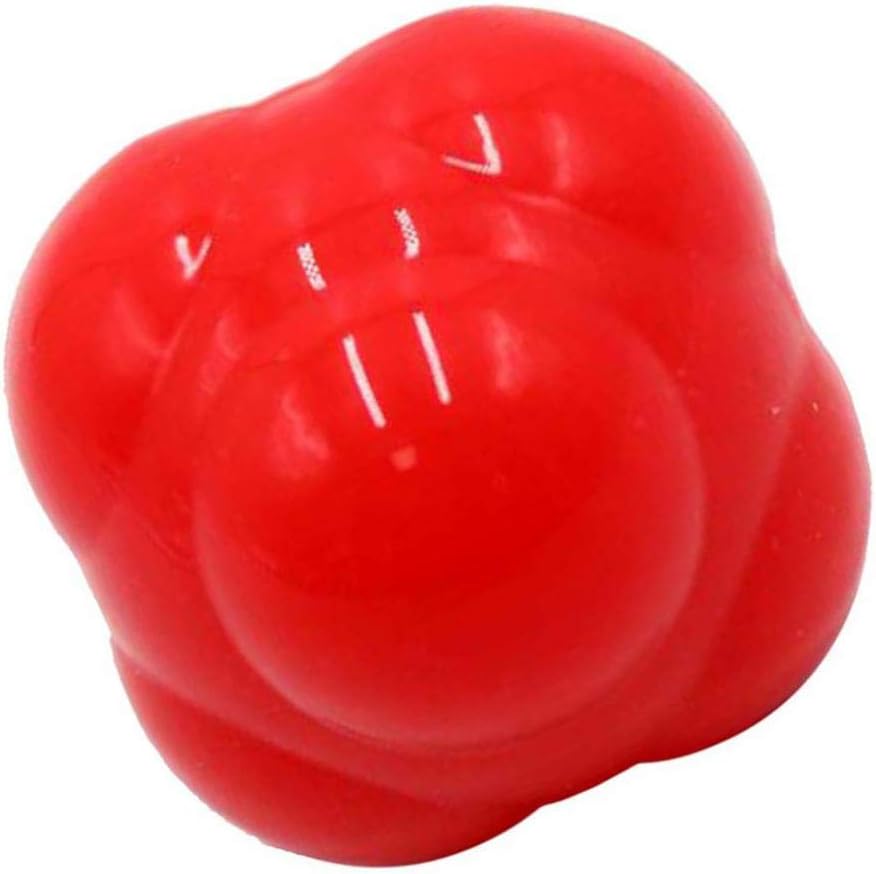 LoveinDIY Hexagonal Reaction Ball Sensitive Bouncy Ball Agility Training Toy - Red, 56mm : Sports & Outdoors