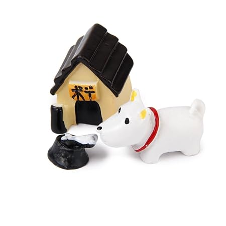 Generic 3pcs Miniature Dollhouse Bonsai Craft Garden Resin Landscape DIY Dog Decor