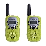 BYBOO Baofeng T3 Kids Walkie Talkies Toys Mini Two Way Radios Xmas Birthday Gift for Boys Girls Children UHF 462-467MHz Frquency 22 Channels - 1 Pair Green