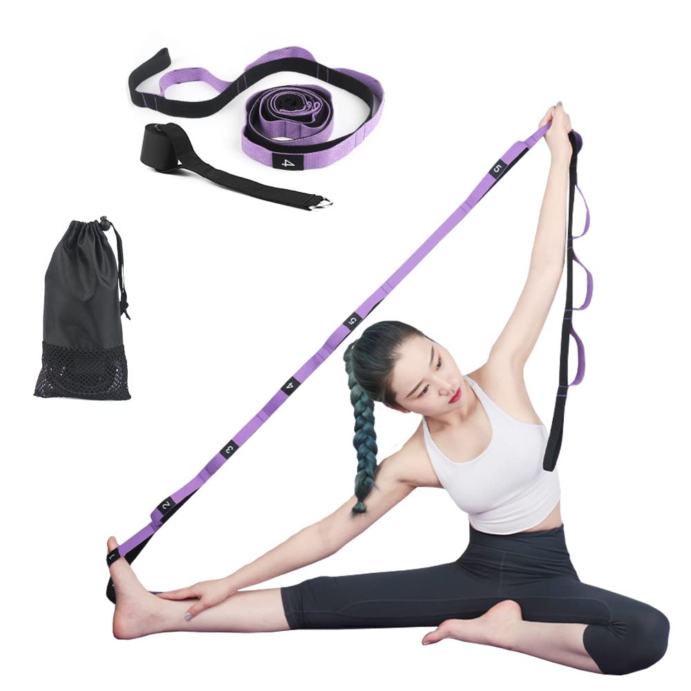 DZOZO Yoga Stretching Strap Yoga Stretch Assist Strap with 10 Numbered Loops Ankle Ligament Stretcher Belt Fitness Leg Stretcher Stretching Strap for Yoga Exercise Trainer Band Leg Stretch Band