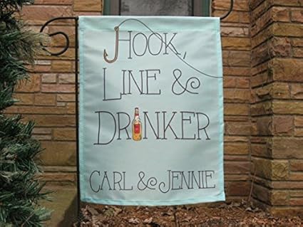 Amazon Com Personalized Hook Line And Drinker Flag Garden Or