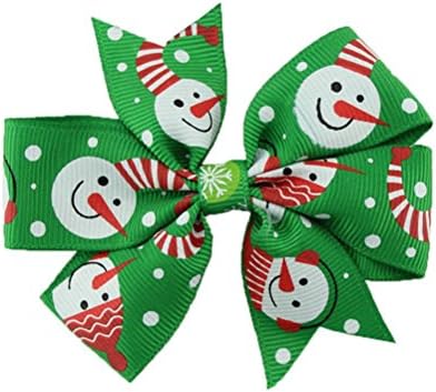 Feteso Baby Girls Christmas Ribbon Bowknots Clips Hairpin Hair Accessories